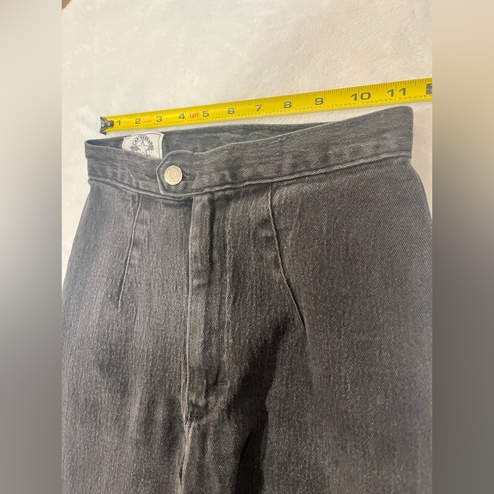 Vintage Cap Ferrat "Save the Planet" High Waisted Tapered Mom Jeans - Black Wash - Picture 5 of 9